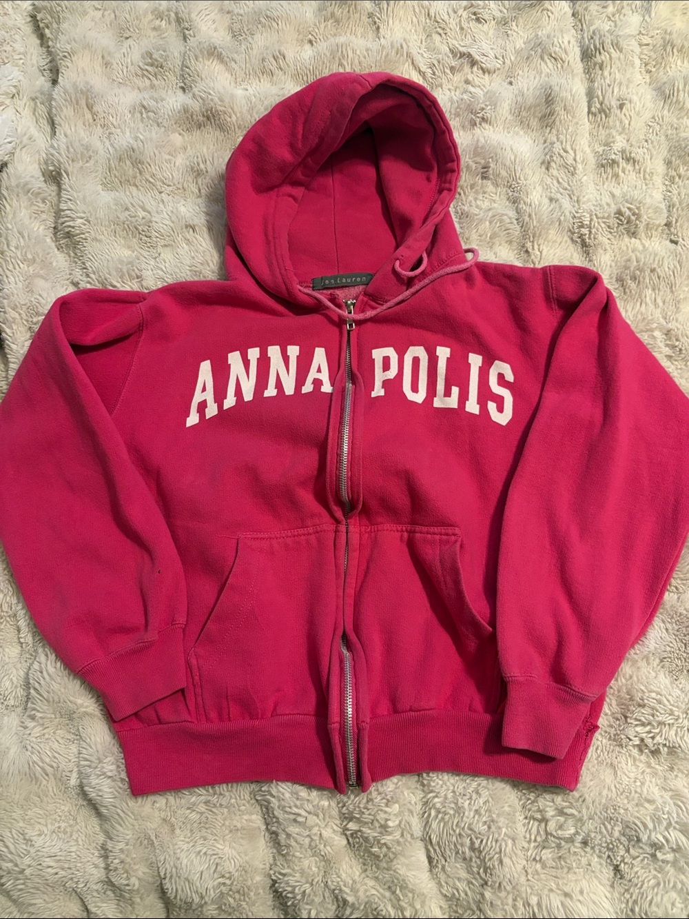Annapolis Pink Zip-Up Hoodie Sweatshirt